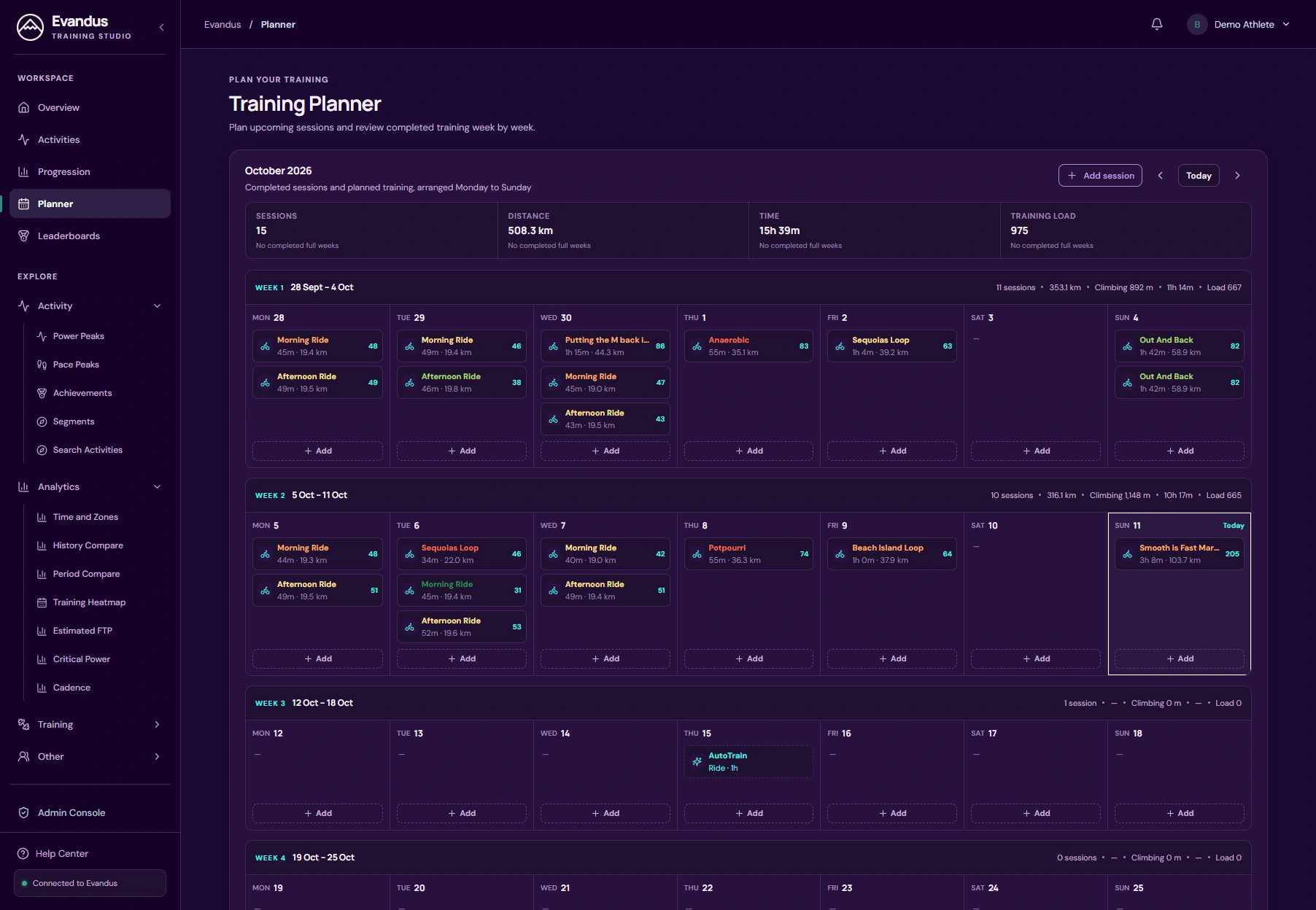 Evandus Studio planner